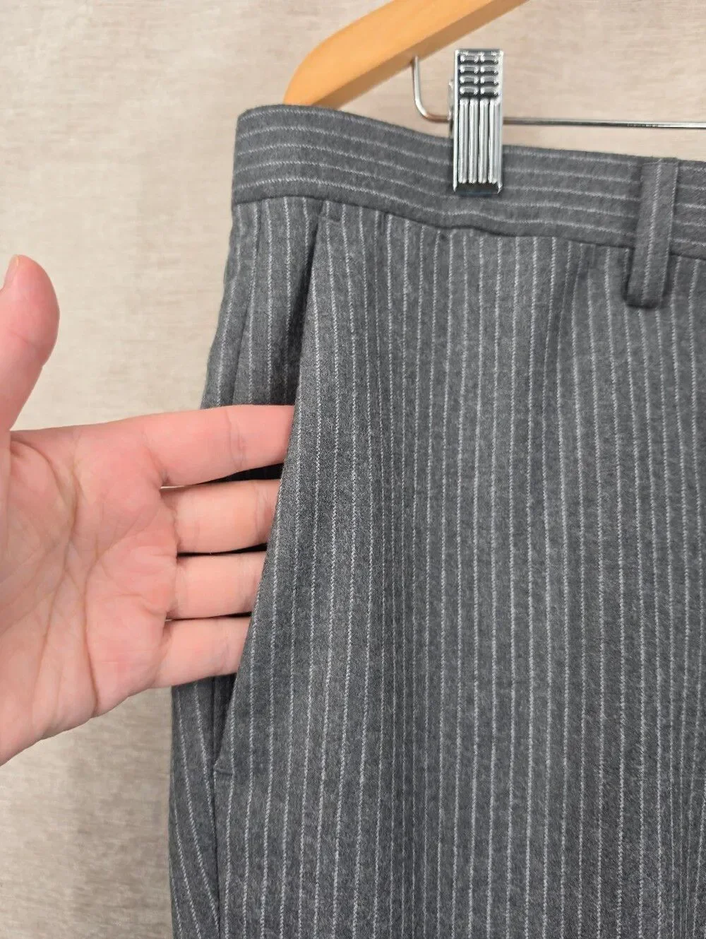 Banana Republic Tessuto Marzotto Gray Pinstripe Suit Blazer Jacket Dress Pants